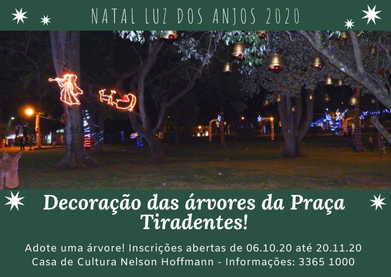 INICIA AMANHÃ AS INSCRIÇÕES DO CONCURSO DE DECORAÇÃO NATALINA “NATAL LUZ DOS ANJOS 2020”